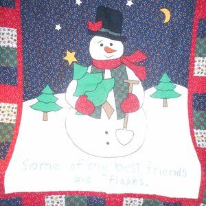 Snowman Quilt/Wall Hanging "Some of my best friends are flakes" 48" x 56"